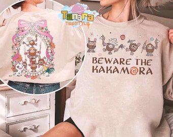 Camiseta retro de Moana Kakamora de los 90, top corto, diseño de doble cara, lazo coqueto, viaje a Disneyland a juego, ¡Cuidado con los piratas del coco!