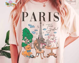 Vintage The Aristocats T-Shirt, Crop Top, Disney Marie Berlioz Toulouse Paris Tee, Cat Lover Shirt, Girls Trip Outfits, Magic Kingdom Gift