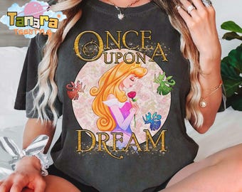 Shirt Disney prinses Aurora Once Upon a Dream, Doornroosje retro jaren 80 ontwerp, Magic Kingdom-collectie, perfect cadeau voor fans, familie