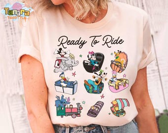 Retro 90s Disney Here For The Rides Vehicles Tee, Crop Top, Mickey & Friends Magic Kingdom Shirt, Disney Family Trip, Disneyland Matching