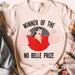Retro 90s Disney Beauty and the Beast Gaston Tee, Crop Top, Winner of No Belle Prize Shirt, Vintage Cartoon Design, Villain Gift for Fans