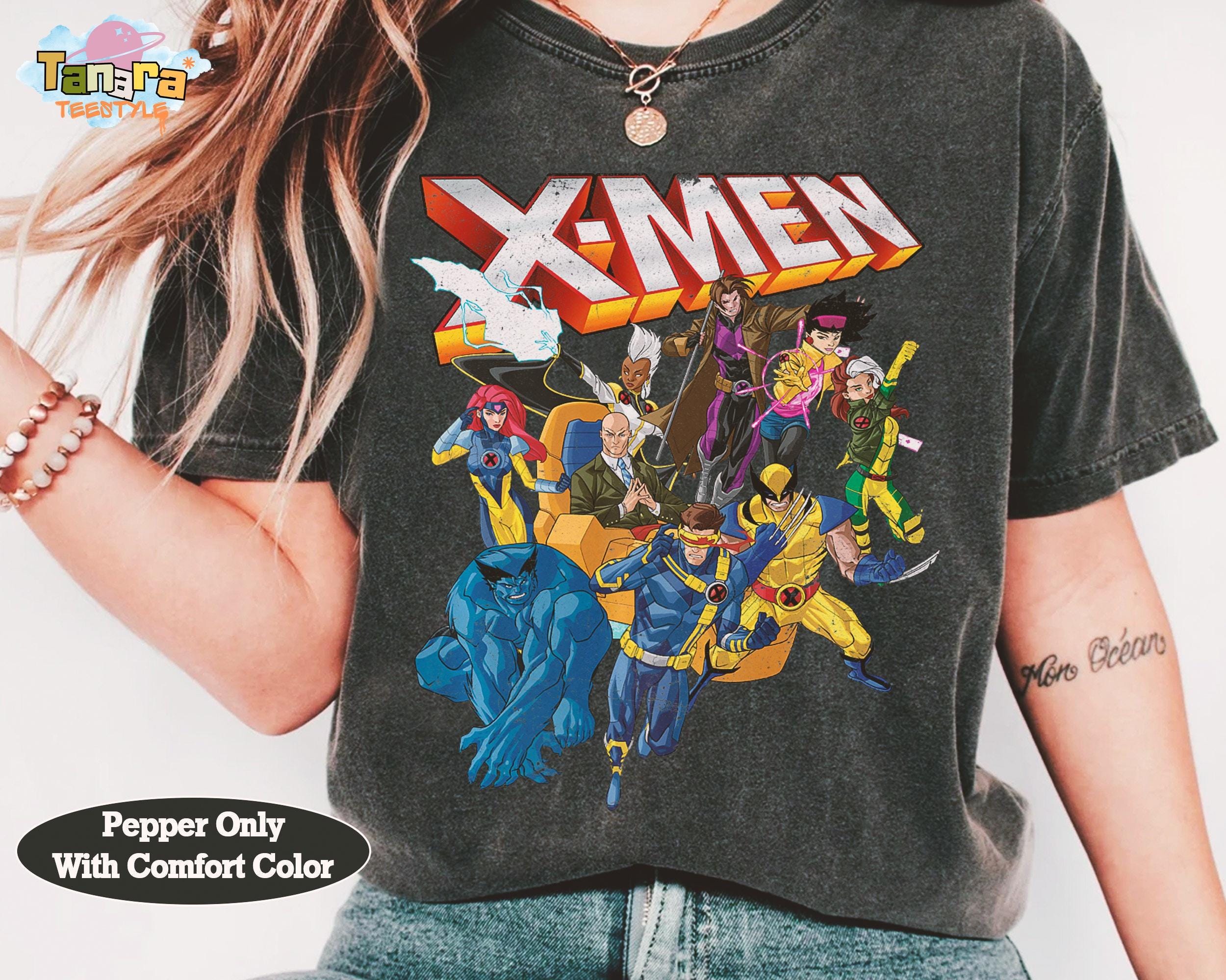 Retro 90s Marvel X-men Group Shot Logo Tee, Crop Top, Vintage 
