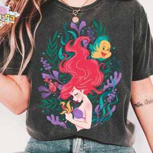 The Little Mermaid Ariel Princess Shirt, Disney Vintage Collection, Flounder & Sebastian Design, Magic Kingdom Vacation Gift, 2025 Trip