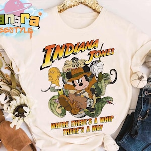 Mickey Mouse Indiana Jones Tee, Disney Adventure Collection, Retro 80s Style, Magic Kingdom Disneyland Vacation Gift, Mickey and Friends