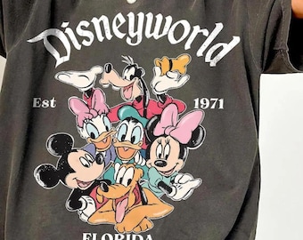 T-shirt rétro Disneyworld Florida, haut court, t-shirt de vacances Disney vintage, modèle Est 1971, chemise de parc à thème classique, cadeau de fan Walt Disney