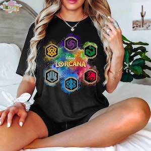 Vintage Disney Lorcana T-Shirt, Crop Top, Retro 90s Card Game Design, Perfect for Disney Fans, Collectible Card Art, Magic Kingdom Style