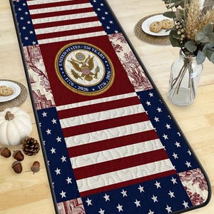 May include: A rectangular runner rug with a patriotic design. The rug features a red and white striped center, blue borders with white stars, and medallions with the text "UNITED STATES - 250 YEARS 1776-2026".