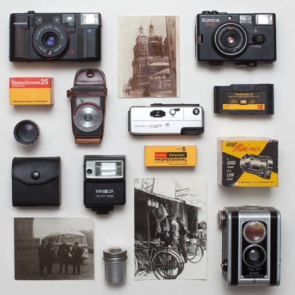 Caja misteriosa de fotografía vintage
