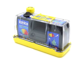 BOXED: Konica Waterproof Film-In Super XG 400 35mm compact camera with Aspherical lens, tested and working