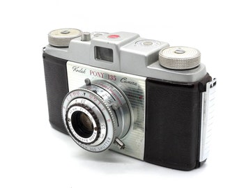 BOXED: Kodak Pony 135 Model C 35mm viewfinder camera with 44mm F3.5 lens, tested and working
