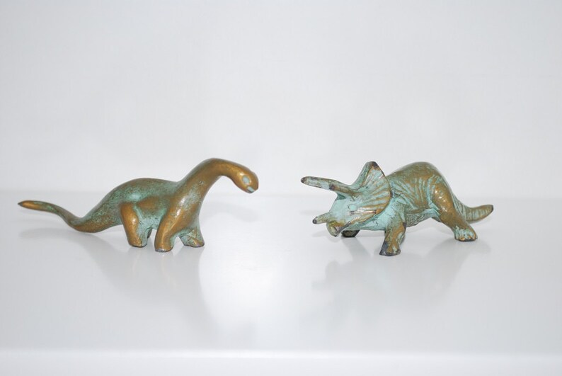 Vintage 1950's SRG Cast Metal Dinosaurs Triceratops and | Etsy