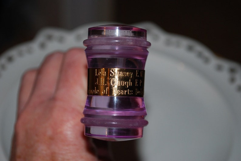 Vintage 1960's Temple of Hearts Purple Lucite Gavel Etsy
