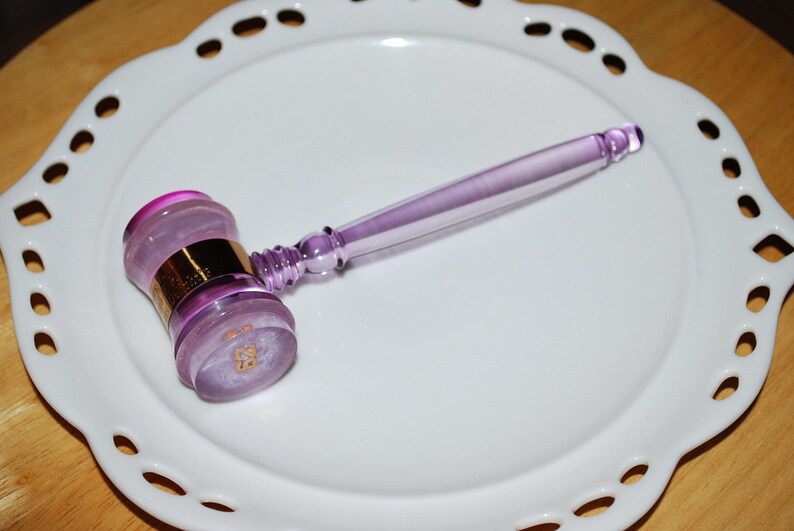 Vintage 1960's Temple of Hearts Purple Lucite Gavel Etsy