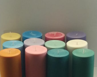 Large Unscented Soy Pillar Candle – 3x6 | Wedding & Event Candle | Clean Burn | Custom Colors