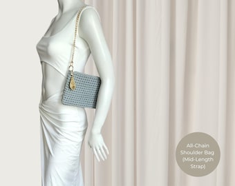 Handcrafted Crochet Purse with Gold Chain, Boho Shoulder Bag Gift for Her, Cottagecore Summer Crossbody, Artisan Handmade Chic for Women