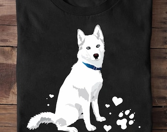 Cute White Siberian Husky Sweet White Snow Dog Husky T Shirt - Husky Shirt, Husky Mom Shirt, Funny Husky Shirt, Husky Lover Gift