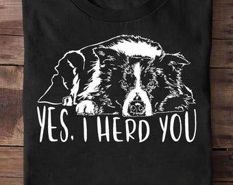 Border Collie I Herd You Herd You Dog Dog Saying, Border Collie Halloween, Border Collie T-Shirt, Border Collie Shirt,Cute Collie T-shirt