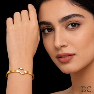 Iran Map Bracelet 18k Gold Persian Bracelet Adjustable Iran Jewelry Gift | Nowruz Gift | Iran Bracelet | Free Iran | Gift for Her