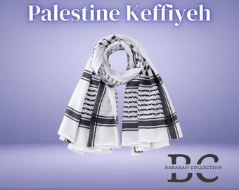 Classic Palestine Black White Keffiyeh Square Print Men's Scarf Shemagh Headscarf Islam Arab Head Neck Scarves