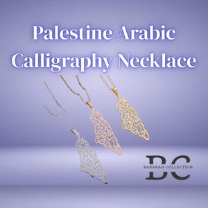 Palästina Arabisch Kalligraphie Halskette - Kaufen Sie eins, bekommen Sie eins GRATIS