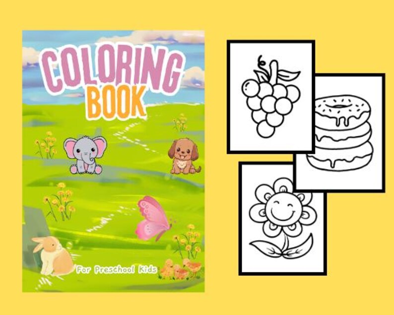 Coloring Book for Toddlers, Cognitive Development, Preschool Activity ...