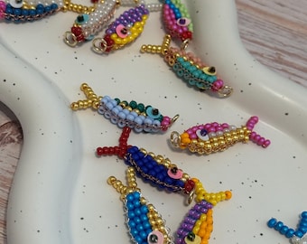 Beaded colorful trending Sardine keychain, bag charm