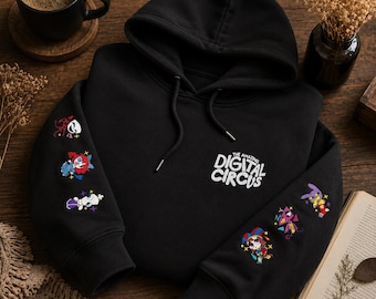 Digital Circus bestickter Hoodie, Fanbekleidung