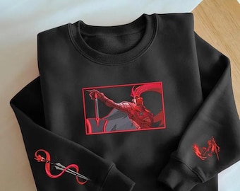 Sudadera con capucha Caballero de la Destrucción, Sudadera de anime bordada, Regalo épico para fans otaku