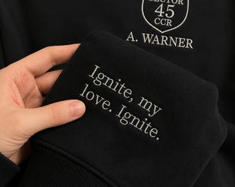 Aaron Warner bestickter Sweatshirt-Hoodie, Geschenk für Fans des Buches „Shatter Me“