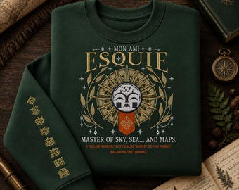 Esquie Expedition 33 Sweatshirt, Clair Obscur Expedition 33 Rundhals-Shirt, besticktes Gamer-Geschenk, Videospiel-inspiriertes Shirt