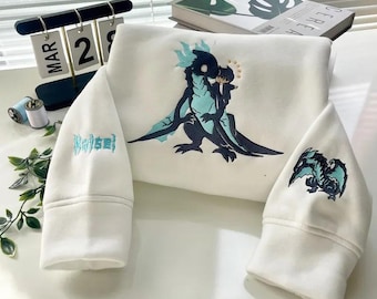Embroidered Shadow Dragon Hoodie, Anime Sweatshirt, Epic Gift for Fantasy Lovers