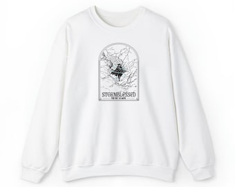 Sudadera bordada Stormblessed – Top de fantasía Radiant Knight