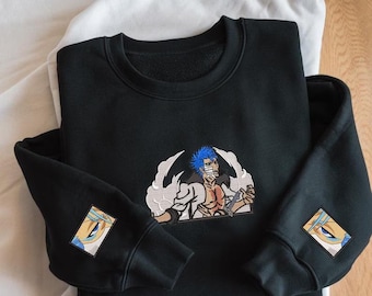 Sweat-shirt anime brodé, manga japonais, sweat à capuche Battle Scene