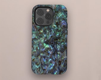 Abalone Shell Design Phone Case, Natural Abalone Shell Phone Cover for iPhone 17 16 15 14 13 12 11 Pro Max, Samsung Galaxy S26 S24 S23 Ultra