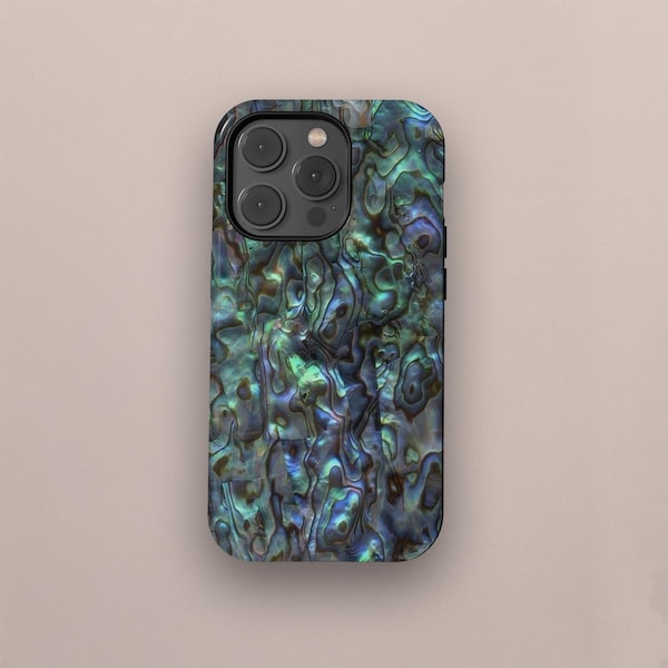 Abalone Shell Design Phone Case, Natural Abalone Shell Phone Cover for iPhone 17 16 15 14 13 12 11 Pro Max, Samsung Galaxy S26 S24 S23 Ultra