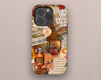 Pumpkin Spice Collage Phone Case, Autumn Coquette, Fall Aesthetic, iPhone 17 16 15 14 13 12 Pro Max Plus X, Samsung Galaxy S25 S24 S23 Ultra