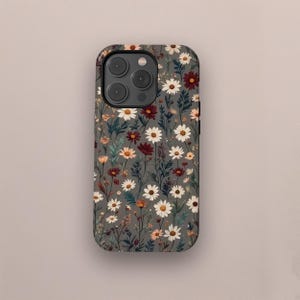 Mooie aquarel bloemen telefoonhoesje, wilde bloem telefoonhoesje, iPhone 16 15 14 13 12 11 Pro Max XR XS, Samsung Galaxy S25 S24 S23 S22 Ultra