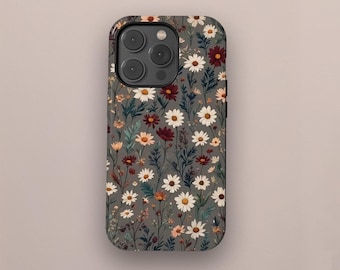 Vackra akvarellblommor mobilskal, vilda blommor mobilskal, iPhone 17 16 15 14 13 12 Pro Max XR XS, Samsung Galaxy S25 S24 S23 S22 Ultra