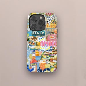 Italy Aesthetic Phone Case, Summer Travel Collage, Coquette La Dolce Vita Phone Cases for iPhone 16 15 14 13 12 11 Pro Max, Samsung S25 S24
