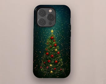 Christmas Tree Phone Case, Elegant Holiday Case Festive Phone Cases, Winter Phone Cover for iPhone 17 16 15 14 13 12 11 Pro Max, Samsung S25