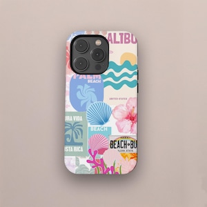 Coastal Collage Phone Case: Beachy Tropical Design