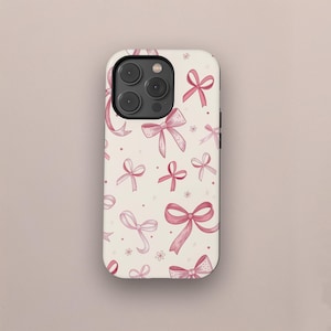 Weiche rosa Handyhülle, niedliche Schleife Handyhülle, iPhone 16 15 14 13 12 Pro Max, Samsung Galaxy S25 S24 S23 Ultra