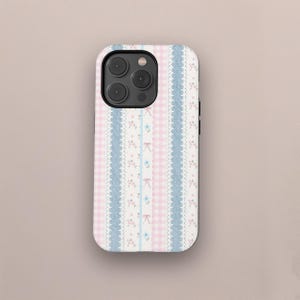 Patchwork Floral iPhone Case: Coquette Bow Design