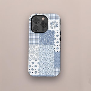 Quilt Patchwork Phone Case, Floral Phone Collage Case Cover for iPhone 16 15 14 13 12 11 Pro Max, Samsung Galaxy S25 S24 S23 S22 Ultra