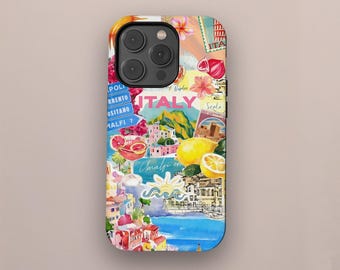 Coquette Italian Summer Collage Phone Case: Beach Vacation Art