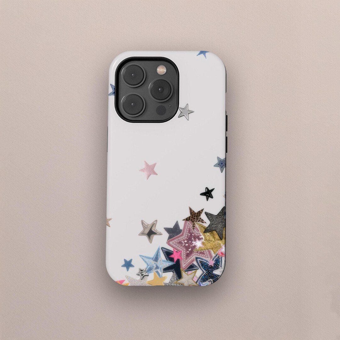 Cute Star Sticker Collage Phone Case, Kawaii Y2K Coquette Star Case ...