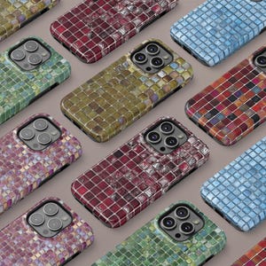 Kolorowy futerał na telefon z mozaiką, vintage'owa ceramiczna obudowa MagSafe do iPhone'a 17 16 15 14 13 12 11 Pro Max, Samsunga S26 S25 S24 Ultra