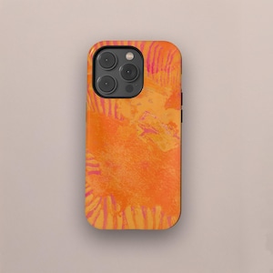 Orange Abstract Slim Phone Cases, Minimalist Men & Women Phone Case, iPhone 16 15 14 13 12 11 Pro Max, Samsung Galaxy S25 S24 S23 S22 Ultra