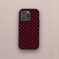 Burgundy Polka Dot Phone Case, Cute Trendy Aesthetic Phone Cover for iPhone 17 16 15 14 13 12 11 Pro Max, Samsung S25 S24 S23 S22 Ultra product logo