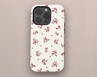 ヴィンテージフローラル柄スマホケース、フローラルボヘミアンコテージコア柄スマホカバー（iPhone 17/16/15/14/13/12/11 Pro Max、Samsung Galaxy S25/S24/S23/S22 Ultra用）